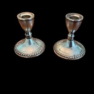 Sterling Silver Duchin Creation Candlestick Candle Holders, Weighted
